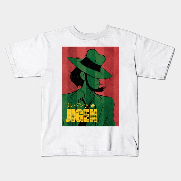 036 Jigen Vintage Kids T-Shirt by Yexart